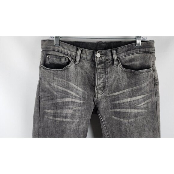 mnml Jeans Mens 30x33 Gray Skinny Leg Ankle Zip Button Fly Low Rise Denim - Picture 2 of 9